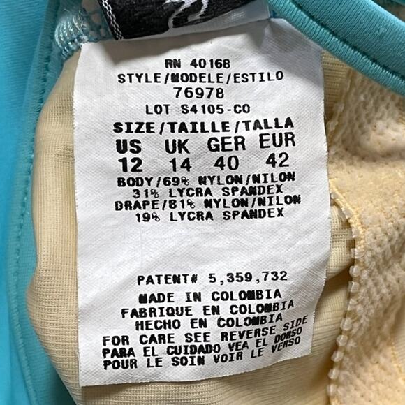 MIRACLESUIT Ruched Colorblock One Piece Swimsuit Bathing Suit SZ 10 - Picture 11 of 13